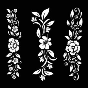 download black and white floral cut file with temporary tattoo design for free